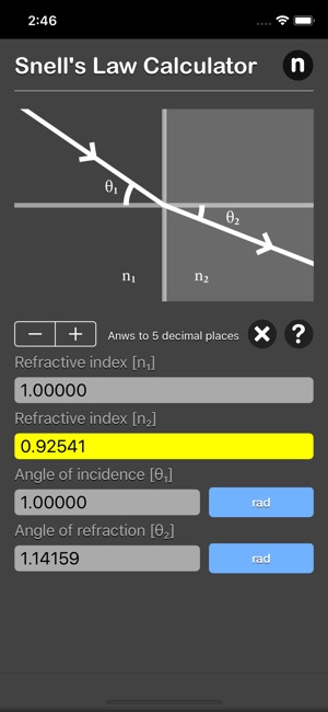 Snell Law Calculator(圖6)-速報App