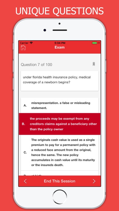 Life Health Insurance Exam screenshot 2