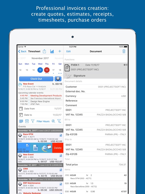 Screenshot #6 pour Hours, Time Tracker, Expense