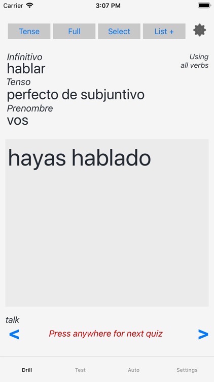 Verbos - Spanish Verb Trainer