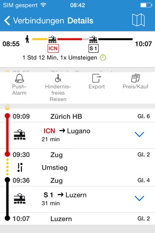 ZVV-Fahrplan screenshot 3