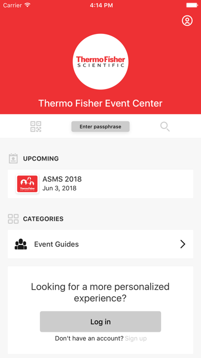 Thermo Fisher Event Center screenshot 2
