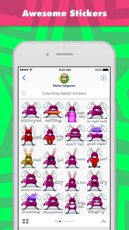 Cute Ninja Rabbit Stickers stickers by CandyASS