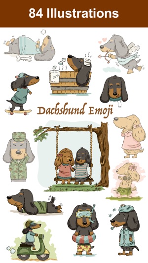 Dachshund Emoji Doxie Stickers