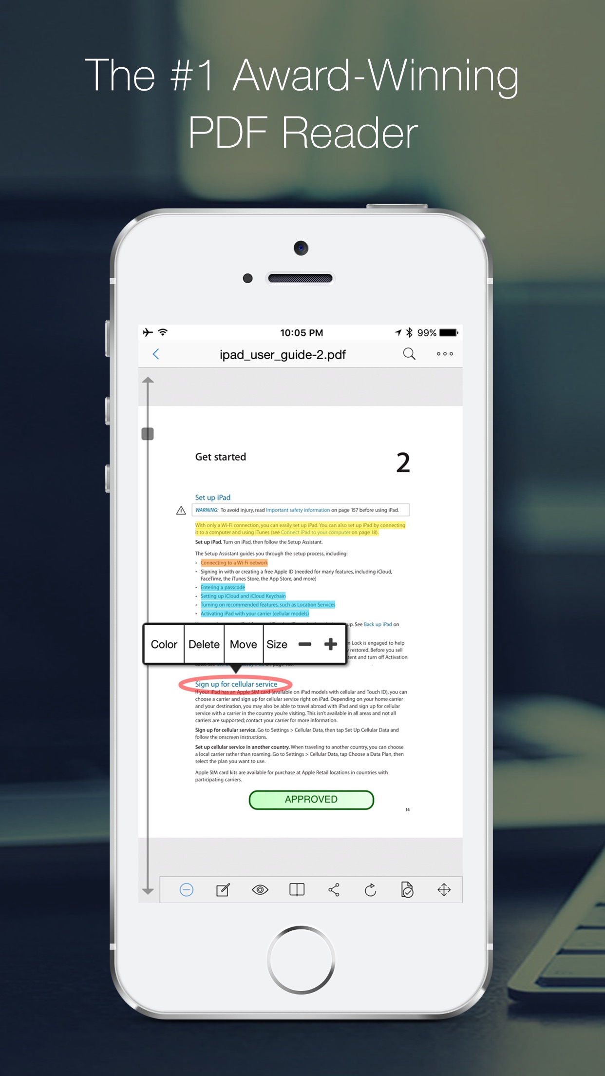 Screenshot do app PDF Reader Pro Edition®
