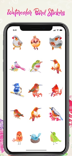 Watercolor Bids Art Stickers(圖3)-速報App