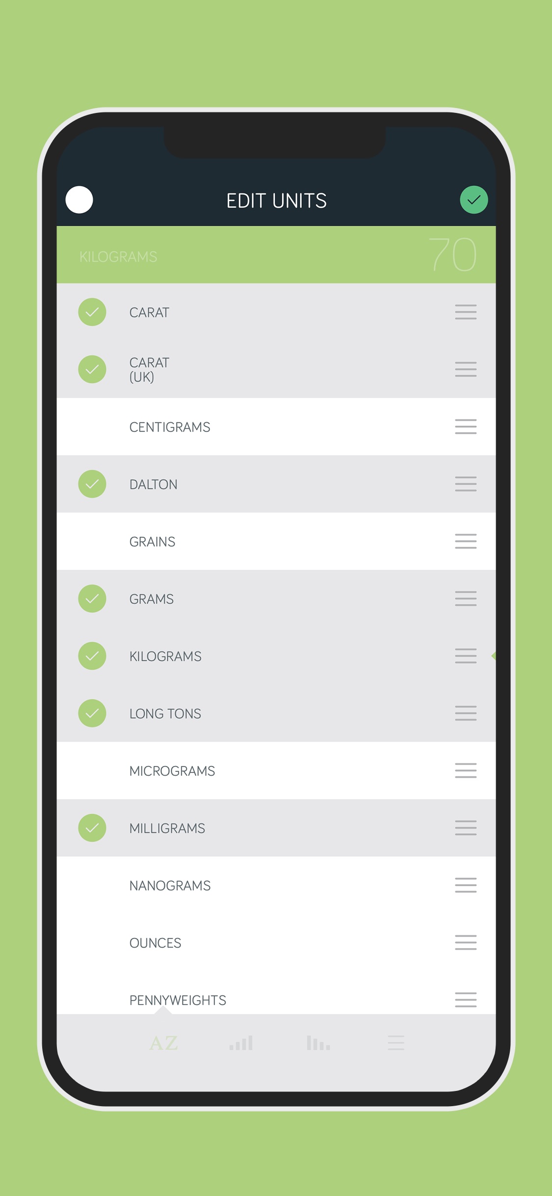 Screenshot do app Amount - Conversor de unidades