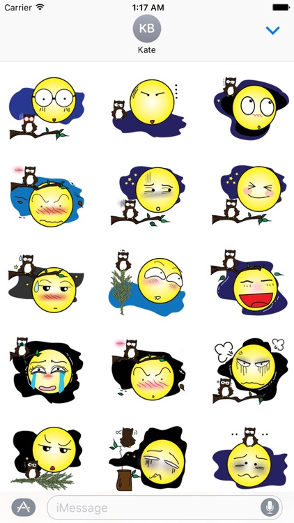 Moon And The Owl Emoji Sticker