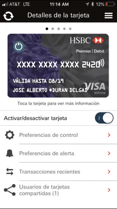 Captura 1 Card Control iphone