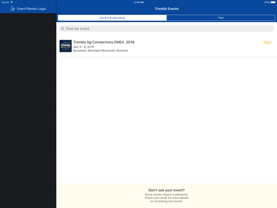 iPad Image of Trimble Events