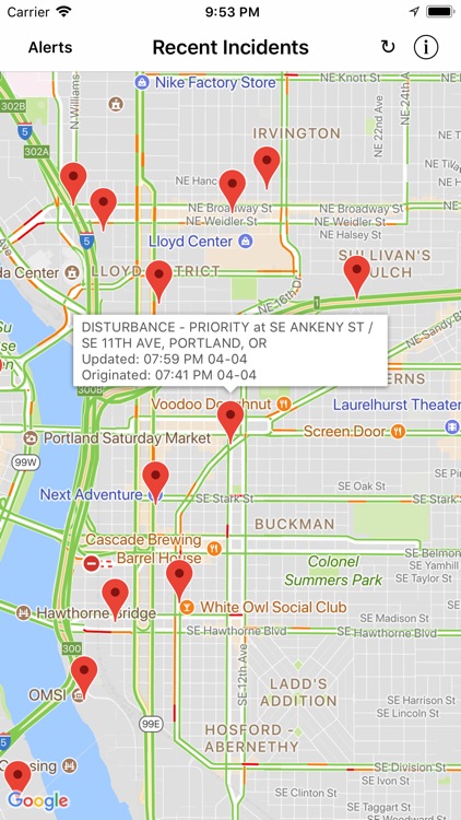 Portland Incident Map & Alerts