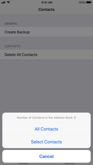 Contacts Backup and Transfer Screenshot 1