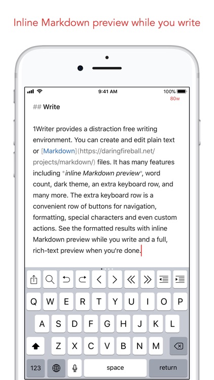 1Writer - Markdown Text Editor screenshot-0