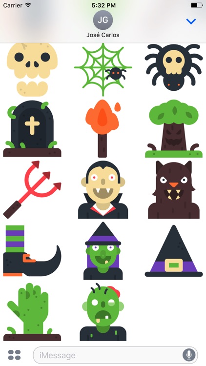 Halloween Flat Sticker Pack for iMessage screenshot-3