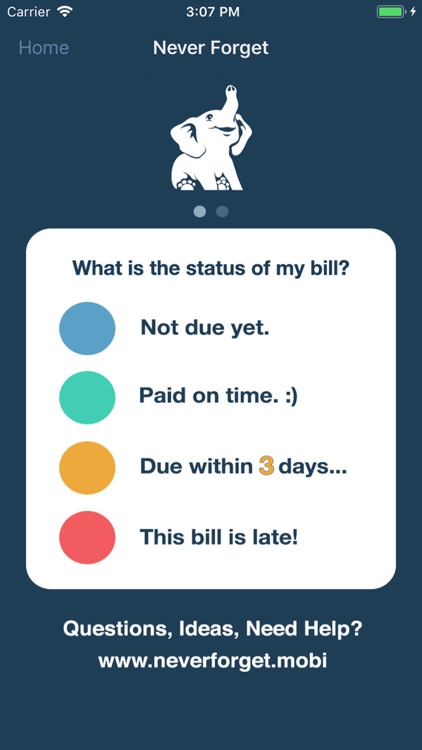 Never Forget - Bill Management