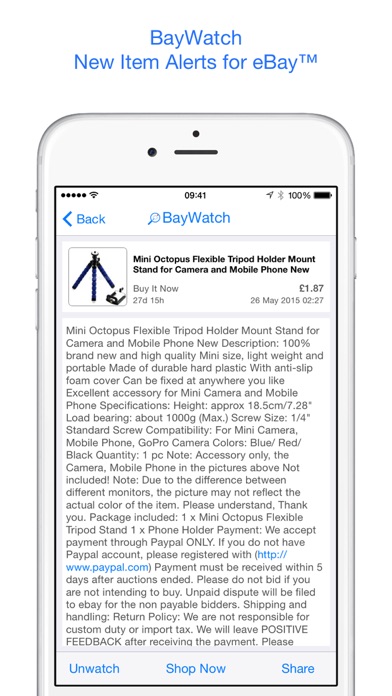 BayWatch - Alerts for eBay Screenshot