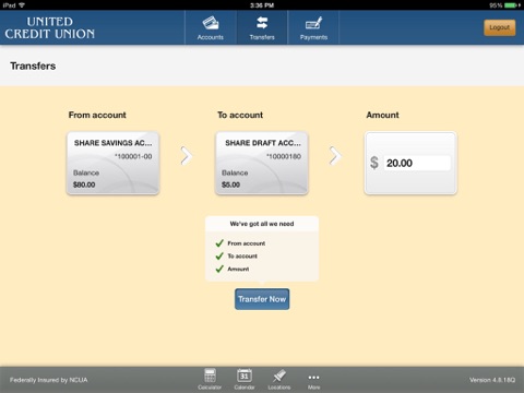 United Credit Union Mobile for iPad screenshot 4