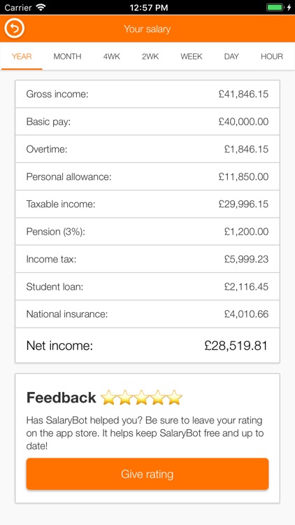 SalaryBot Salary Calculator screenshot-3