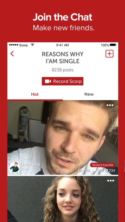 Scorp-Meet people, Chat anonymously, Watch videos