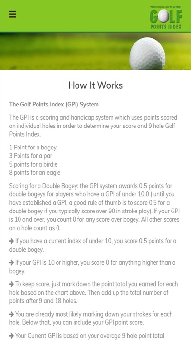 Golf Points Index screenshot 4