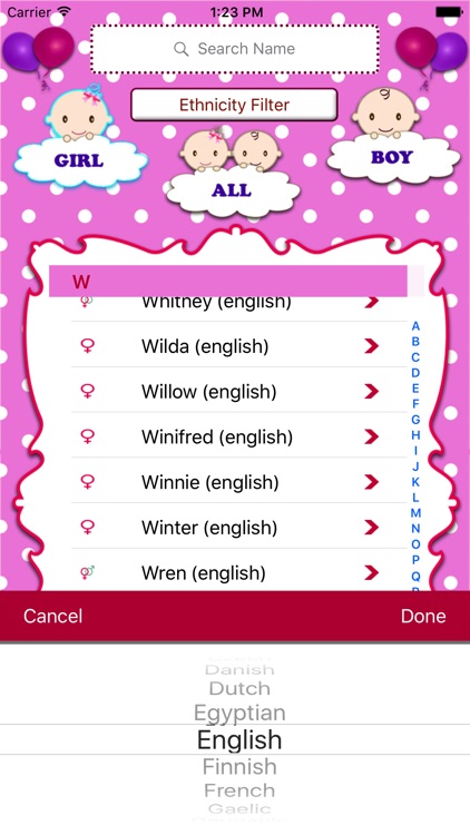Baby Names Dictionary