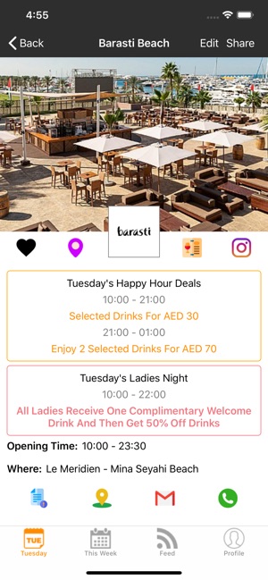 The Happy Hours App Screenshot