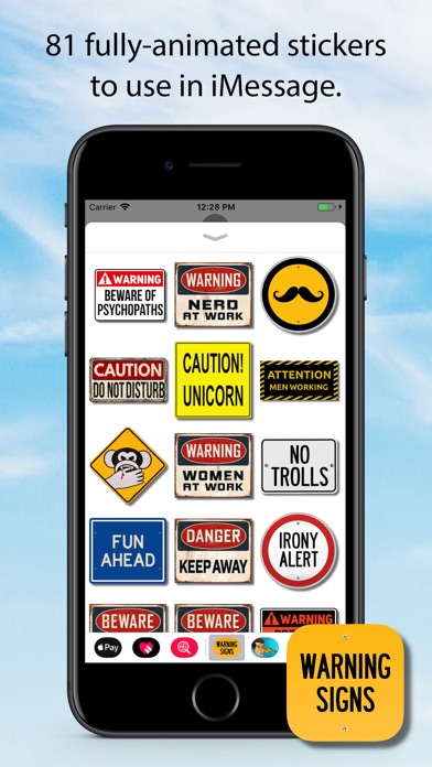 Warning Sign Animated Stickers screenshot 2