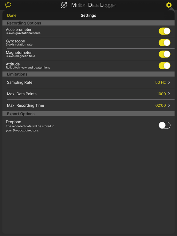 Screenshot #5 pour Motion Data Logger