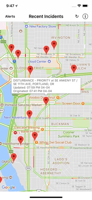 Portland Incident Map & Alerts