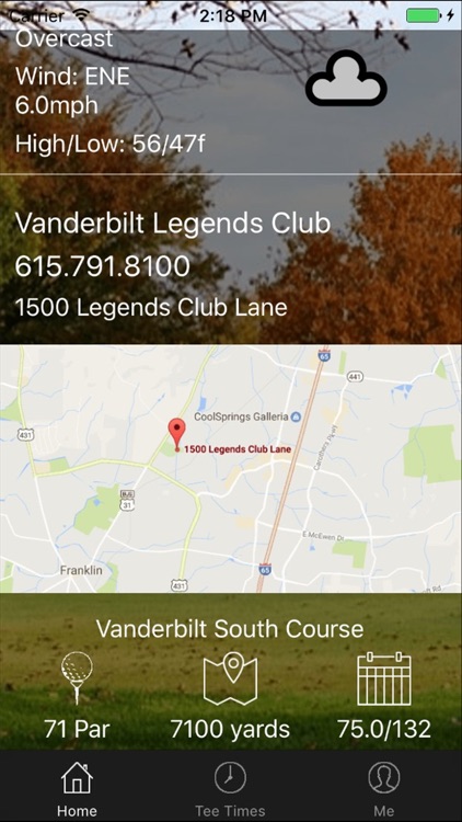 Vanderbilt Legends Tee Times