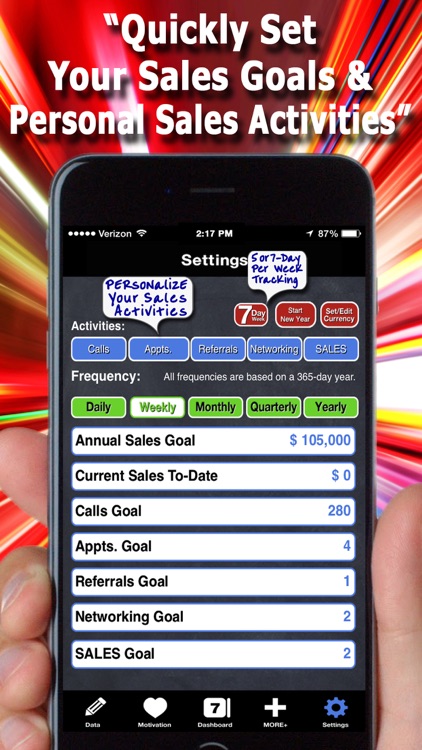 "Easy Sales Goal Tracker"