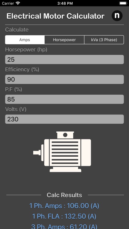 Electrical Motor Calculator