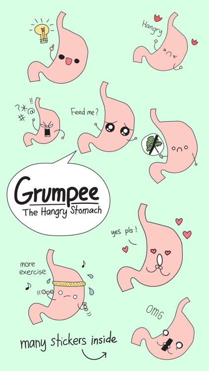 Grumpee The Hangry Stomach Stickers