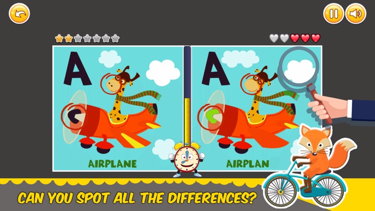 Find Differences alphabet game