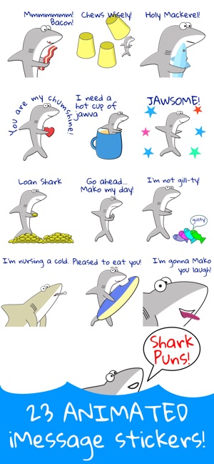 Shark Puns Animated Stickers