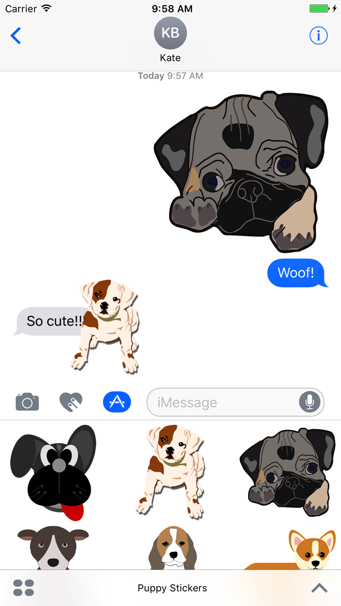 Cute Puppy Stickers - Woof