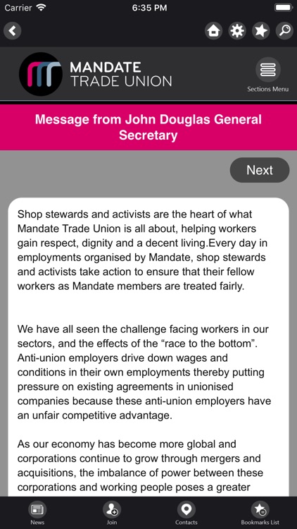 mandate trade union app
