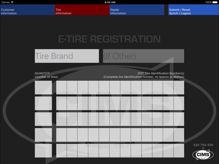 CIMS E-Tire Registration screenshot-4