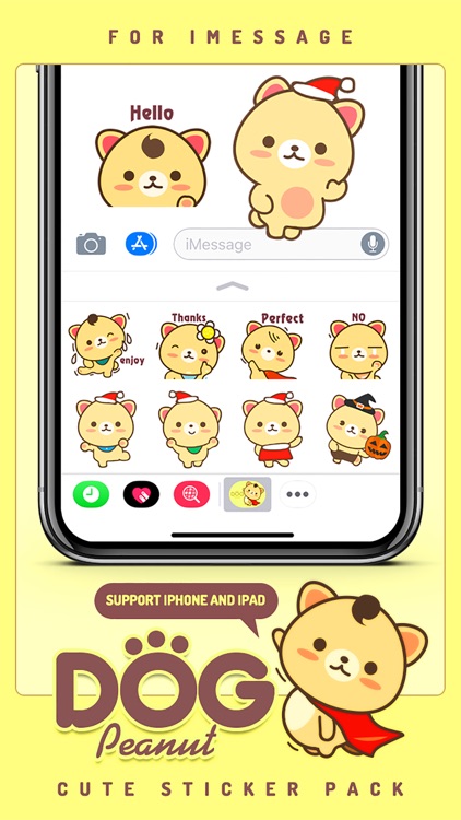 Peanut Dog Sticker Cute Emoji screenshot-4