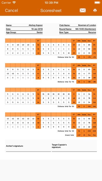 Archery Scoresheets screenshot 3