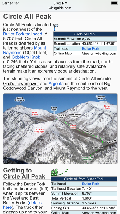 Wasatch Backcountry Skiing Map Screenshot