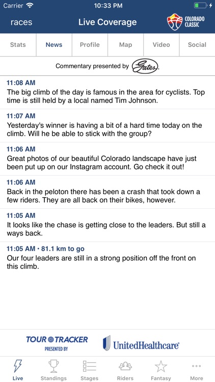 Colorado Classic Tour Tracker
