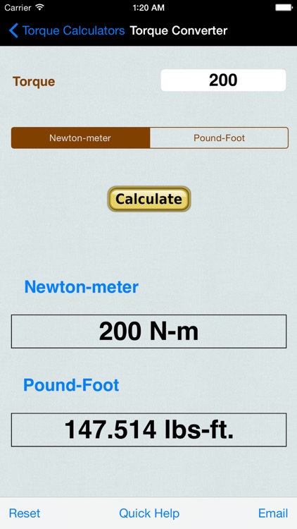 Foot Pounds To Newton Meters Chart