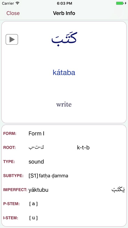 CJKI Arabic Verb Conjugator screenshot-3