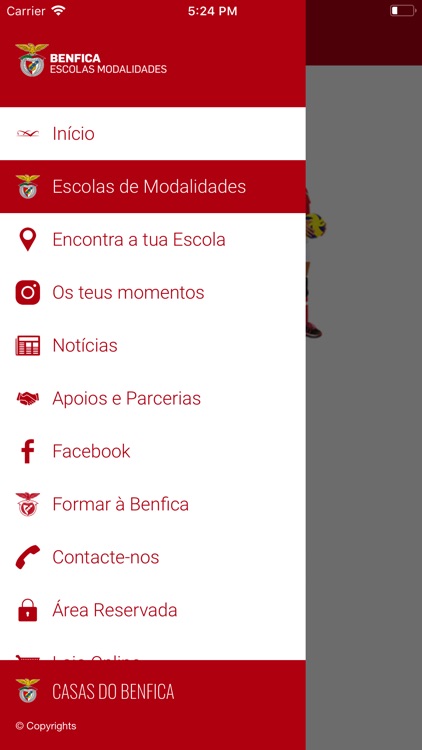 Benfica Escolas Modalidades