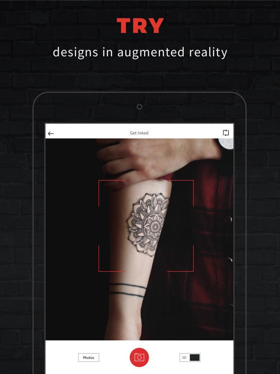 iPad Image of INKHUNTER Try Tattoo Designs