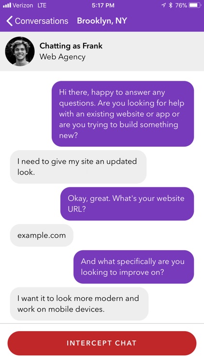 Swayed – Automated live chat