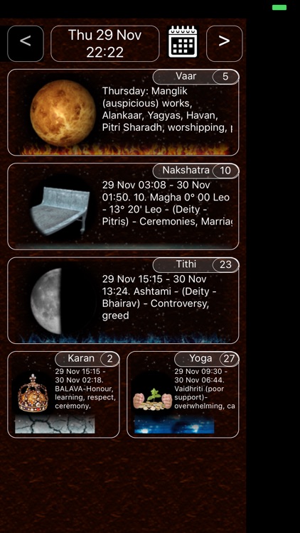 Panchanga Vedic moon calendar