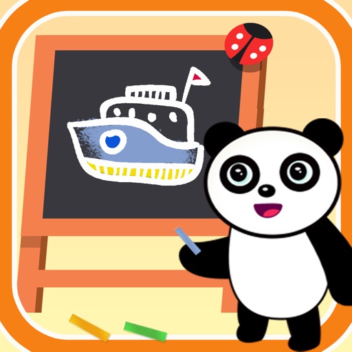 Panda chalk coloring icon