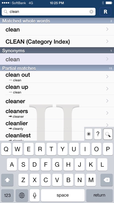 Roget's II: New Thesaurus - dictionary of synonyms and antonyms - powered by UniDict Screenshot 4
